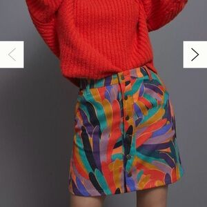 Farm Rio x Anthropology Kiki Corduroy Mini Skirt